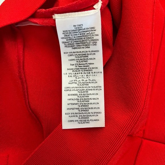 Herve Leger $1575 Bandage V-Neck Red Dress Small - Picture 3 of 5